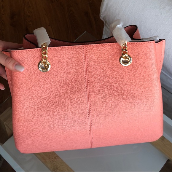 Michael Kors Gold Accent Leather Shoulder Bag - Picture 2 of 4